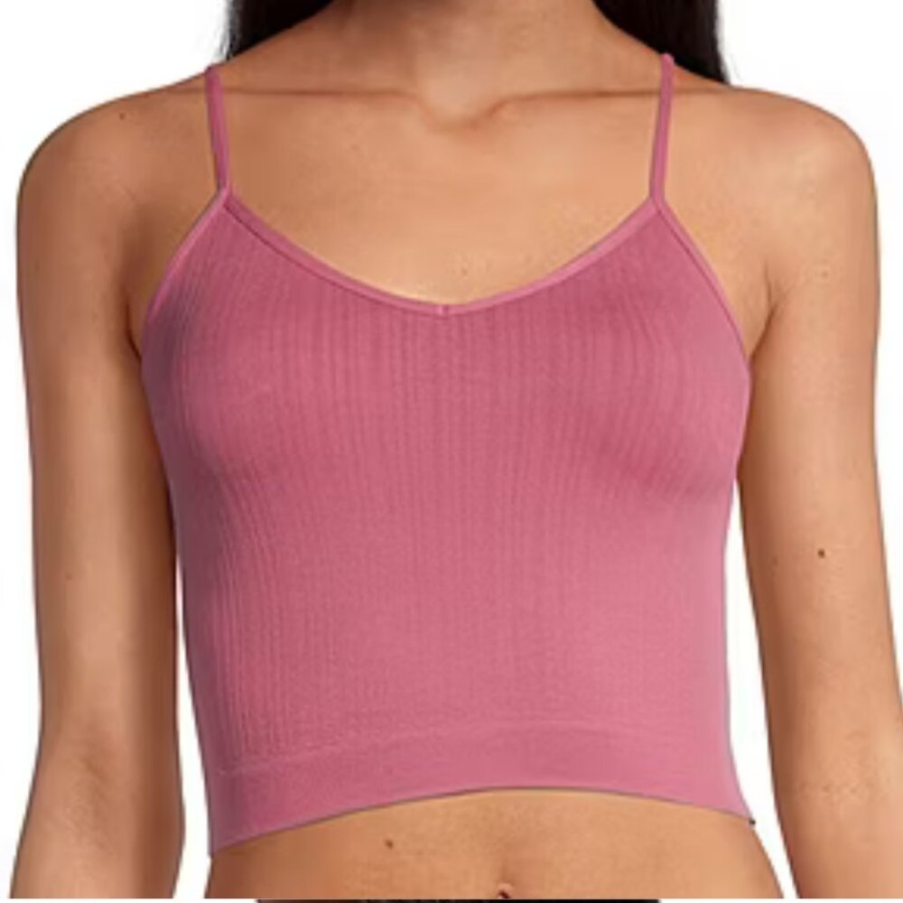 NEW! Arizona Body Seamless Brami Medium Rose Wreath Nylon Spandex $28 Crop Top